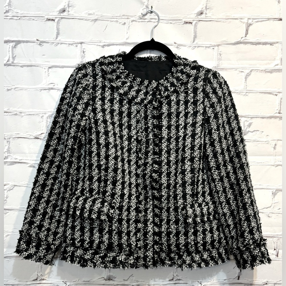 Ann Taylor Tweed Houndstooth Blazer Size 2